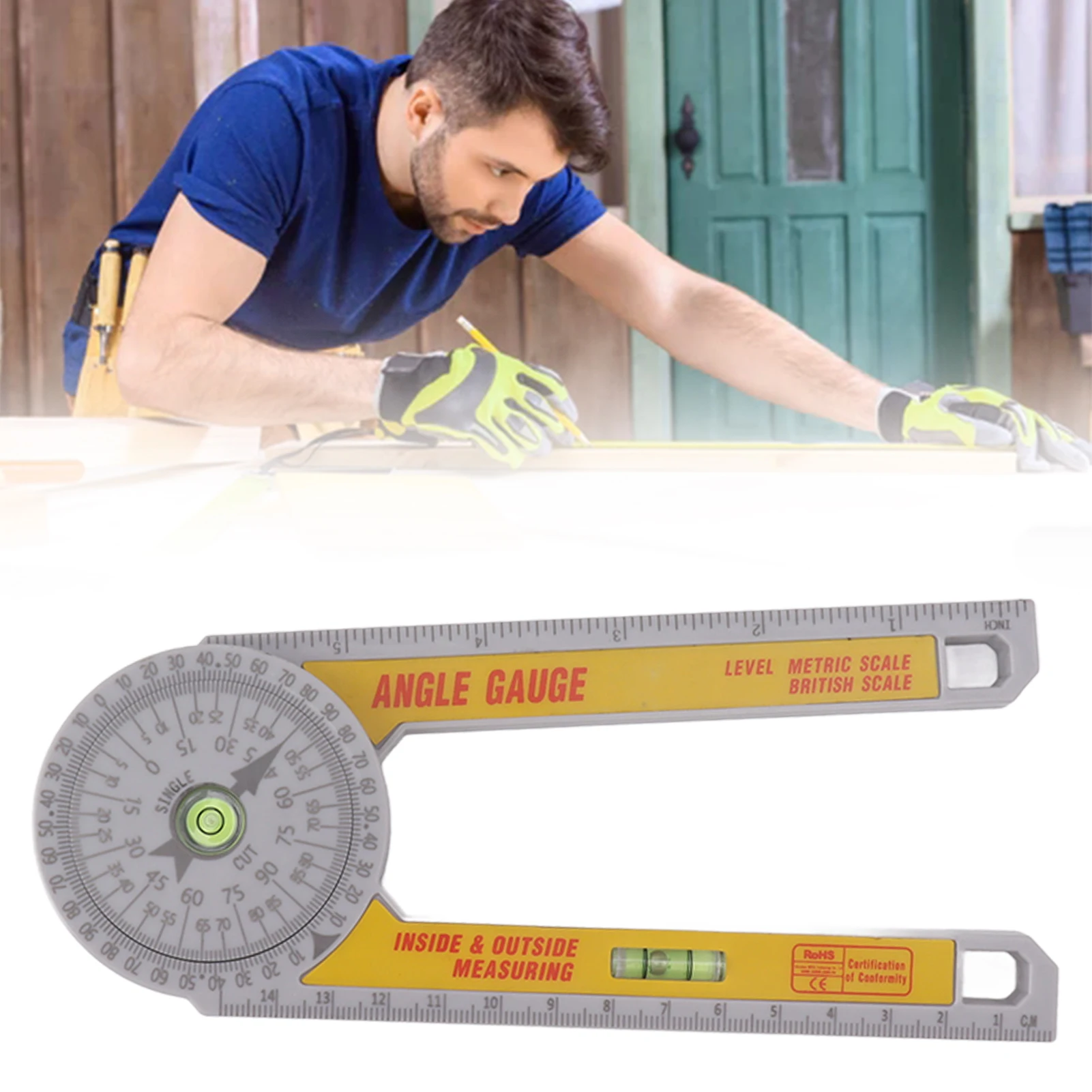 New High Precision Angle Finder Level Bubble Rustproof Protractor DIY Carpentry 360 Degree Scale Measuring Tools Woodworking