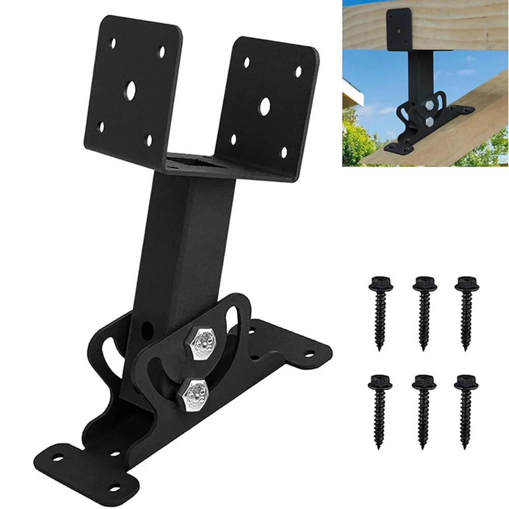 Heavy Duty Roof Mounting Bracket Adjustable Saddle Pergola Support Patio Riser Beam Rack Kit Wood Beams For Pergola