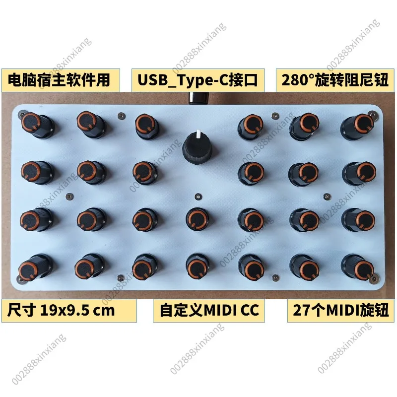 27 MIDI Rotary Knobs Controller, Programmable Custom CC Messages, USB-C MIDI Mix Control Panel for DAW Music Production Software