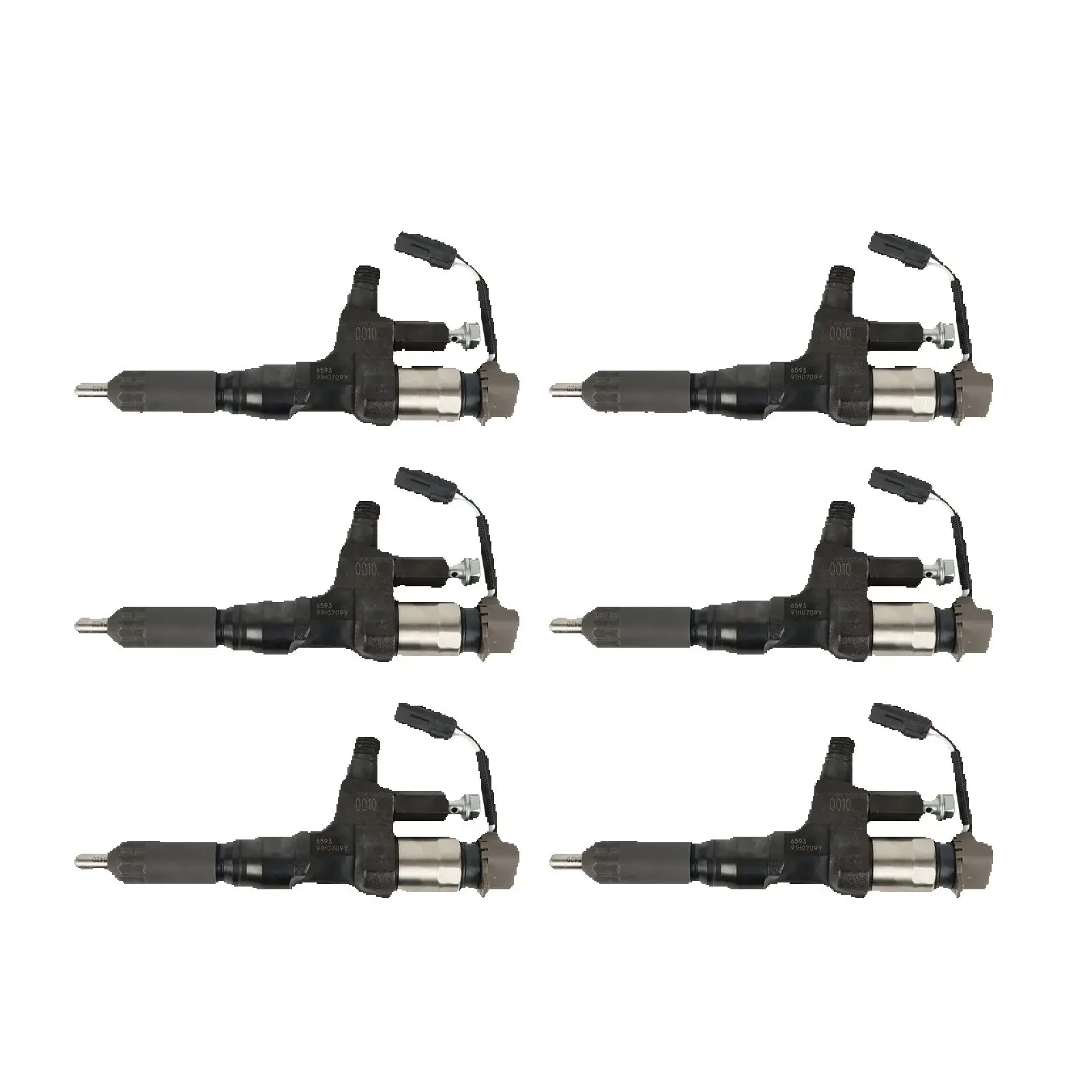

095000-6593 Fuel Injector Set of 6 for Hino J08E Kobelco SK300-8 SK330-8 SK350 Excavator 2007-2015