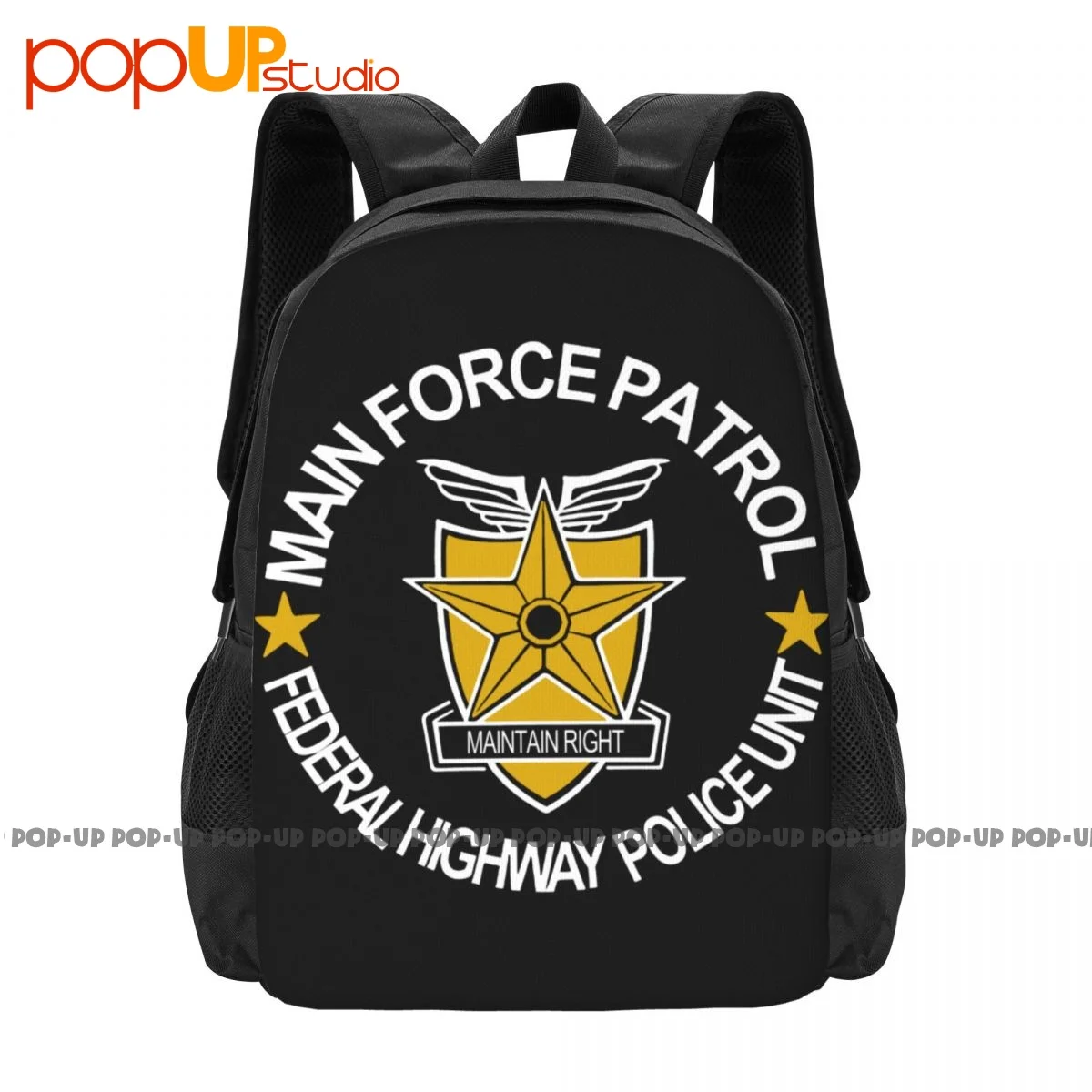 Main Force Patrol Federal Higway Police Unit Mad Max Movie Backpack Large Capacity Swimming Sports Style