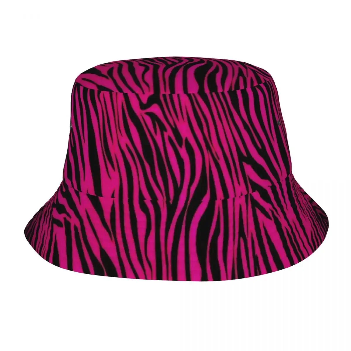 Gothic Pink Zebra Stripes Bucket Hats Hot Summer Headwear Accessories Fishing Fisherman Hats for Outdoor Unisex Panama Hat