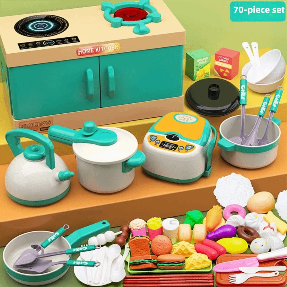 Table de cuisson, ensemble de cuisine, ustensiles de cuisine, bouilloire, jouet de cuisine, Pot de coupe de fruits, ensembles de nourriture pour garçons et filles, tout-petits