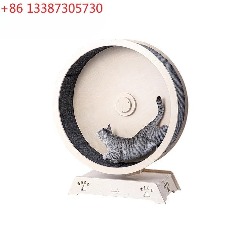 

Беговая дорожка для кошек, беговое колесо, многослойная рама для лазания для кошек из цельного дерева, игрушка для кошек
