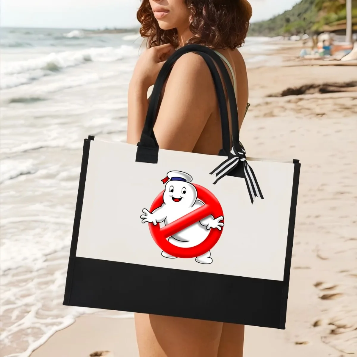 البقاء Puft الخطمي رجل busters فيلم 2026 جديد وصول موضة عملية واسعة قابلة لإعادة الاستخدام حمل حقيبة نمط طباعة 2 لهجة H