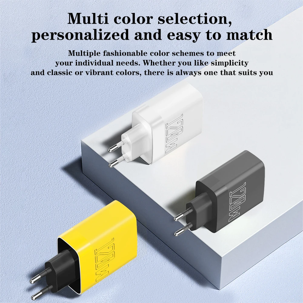 120 واط 4 ميناء شاحن يو اس بي نوع C شحن سريع شاحن محول الطاقة متعدد ميناء شحن سريع 3.0 الاتحاد الأوروبي/الولايات المتحدة/المملكة المتحدة التوصيل السفر الجدار شاحن #2