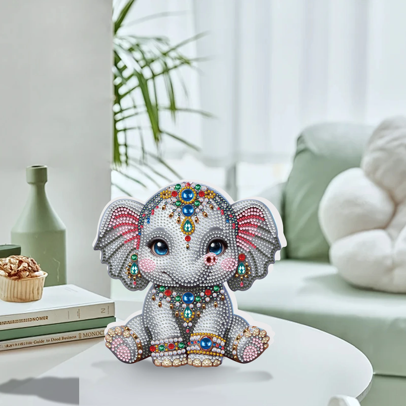 Tabletop Special Shape Diamond Art Painting Kits for Adults,Cute Elephant Thickening DIY Crafts Home Office Tabletop Decor Gift view 6