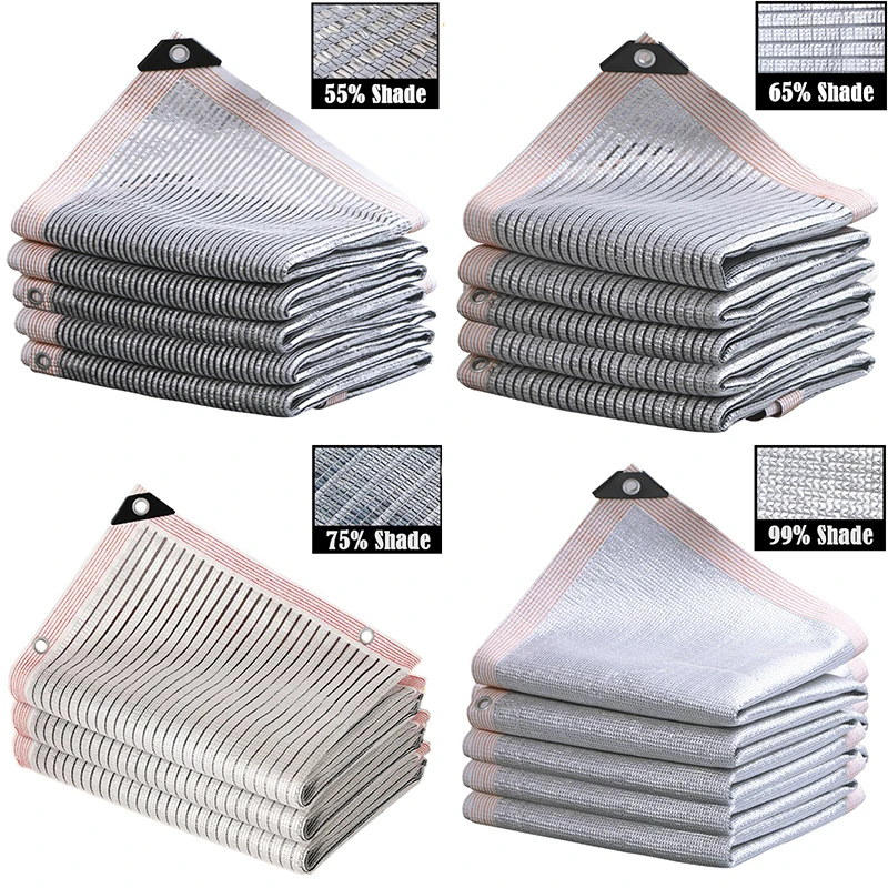 

55%~99% Shade Rate Aluminum Foil Sunshade Net Garden Succulent Plants Reflective Sun Shelter Anti-UV Car Shed Awning