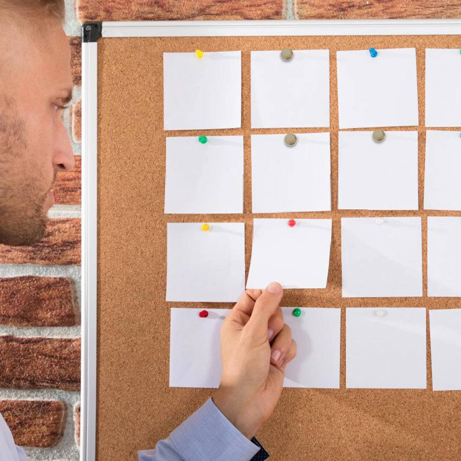 50Pcs Metal Push Pins Round Design DIY Cork Board Projects Home Office Decorative Thumbtacks Reusable Box