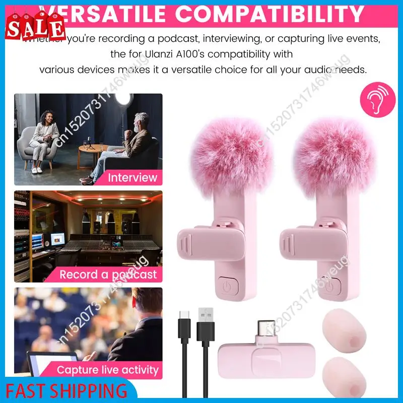 XFDZ-New Wireless Lavalier Microphone Portable Audio Video Recording Mini Microphone For PC Camera Live Gaming Phone view 6