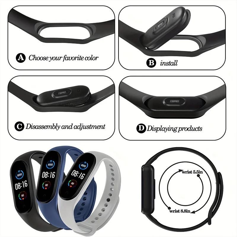 أشرطة ساعات اليد لشاومي Mi Band 7 سوار سيليكون المعصم Miband 5 6 NFC استبدال pulsera Sport correa mi band 7 6 3 4 5 حزام