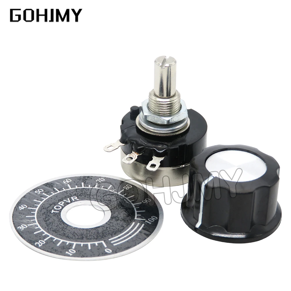 1ชุด (3ชิ้น) RV24YN20S + A03ลูกบิดหน้าปัด1K 2K 5K 10K 50K 100K 500K Ohm single Turn ฟิล์มคาร์บอน Rotary Taper Potentiometer