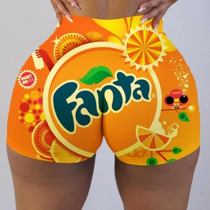 Plus size sexy feminino biker shorts moda roupas de verão para mulheres cintura alta calças suor fitness fanta booty shorts