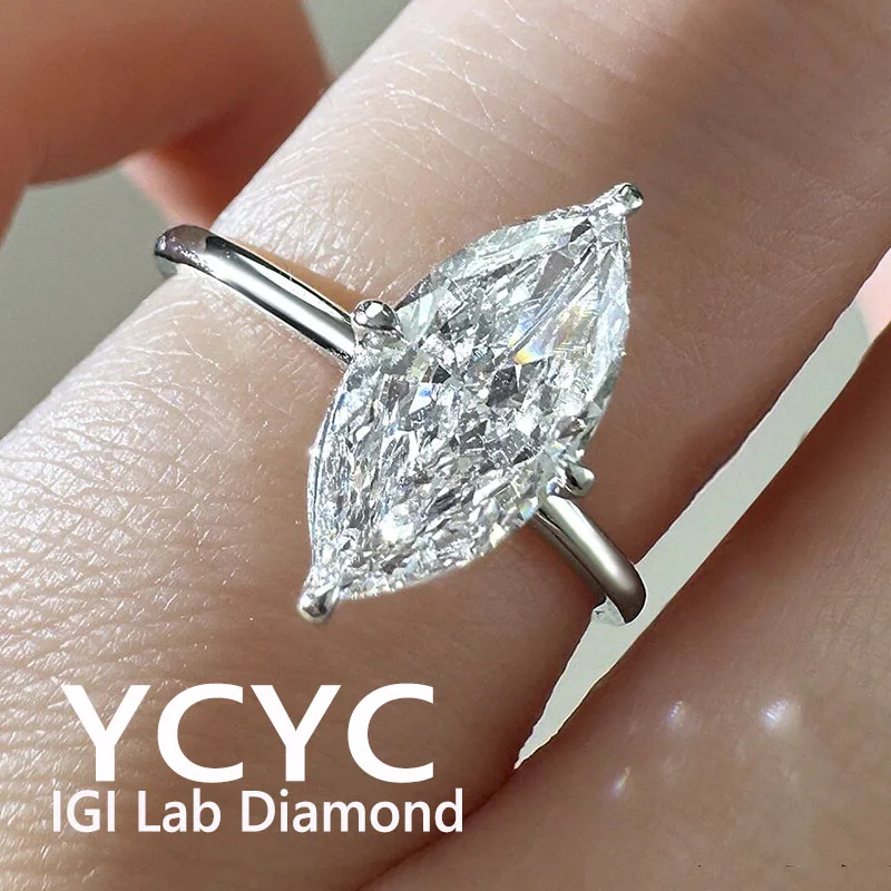

Fashion Ring Fashion Ring Marquise cut Lab Grown Diamond Rings Gems 18K gold Ring for Women Fine Jewelry