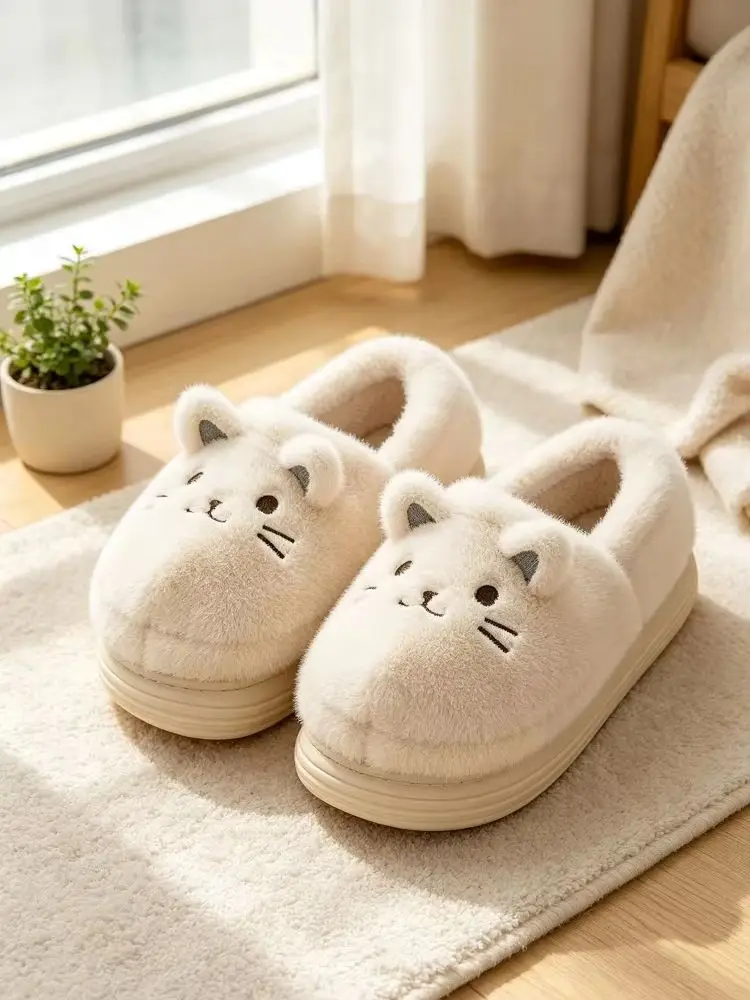 Neue Kreative Basketball-Winterhausschuhe für Damen, Plüschkragen-Mules, Unisex-Hausschuhe für drinnen, Wasserdicht – Detail 23