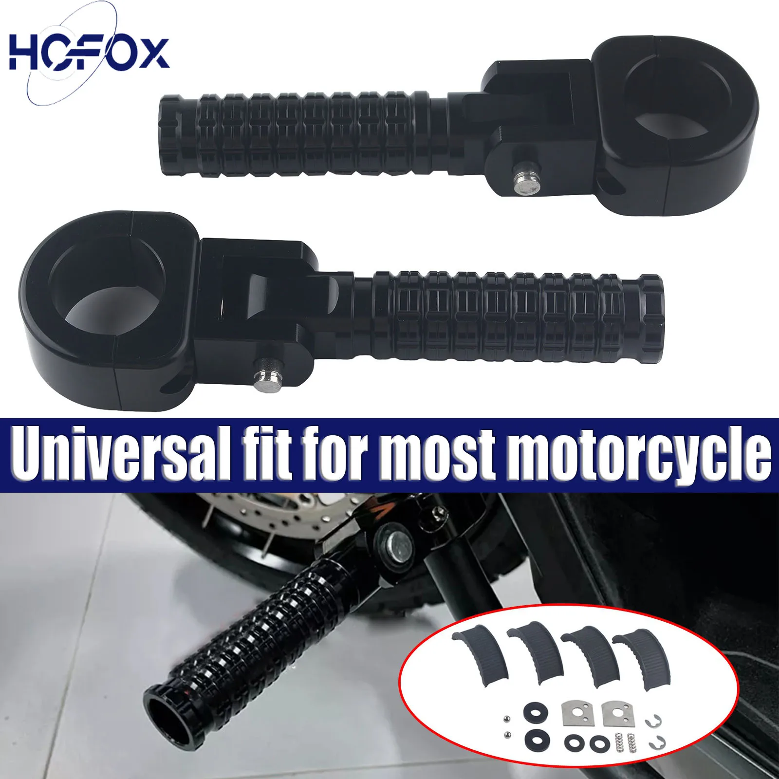 

CNC Billet Wide Foot Pegs Pedals Universal fit for most motorcycle Footpegs Black Motorcycle Accessories
