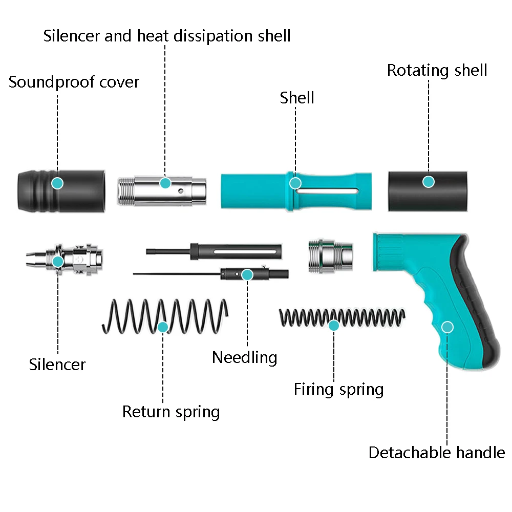 Mini Manual Steel Nail Gun Multi-Function Rivet Air Nailer Home Wall Fastening Tool Low Noise Portable Nail Shooting Machine DIY