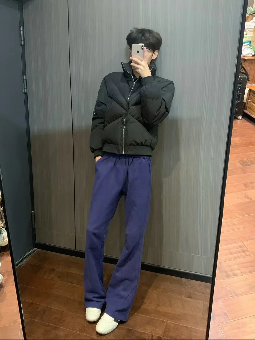 

Loose Fit Men's Fce Lined Straight Leg Sweatpants in k Blue with Embroidered Letters for Fitn And Casual Wear