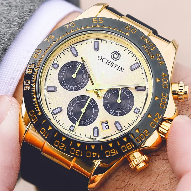 

Ochstin Original Mens Chronograph Quartz Wristwatch Male Sport Clock Luminous Waterproof Calendar New Hodinky Relogio Masculino