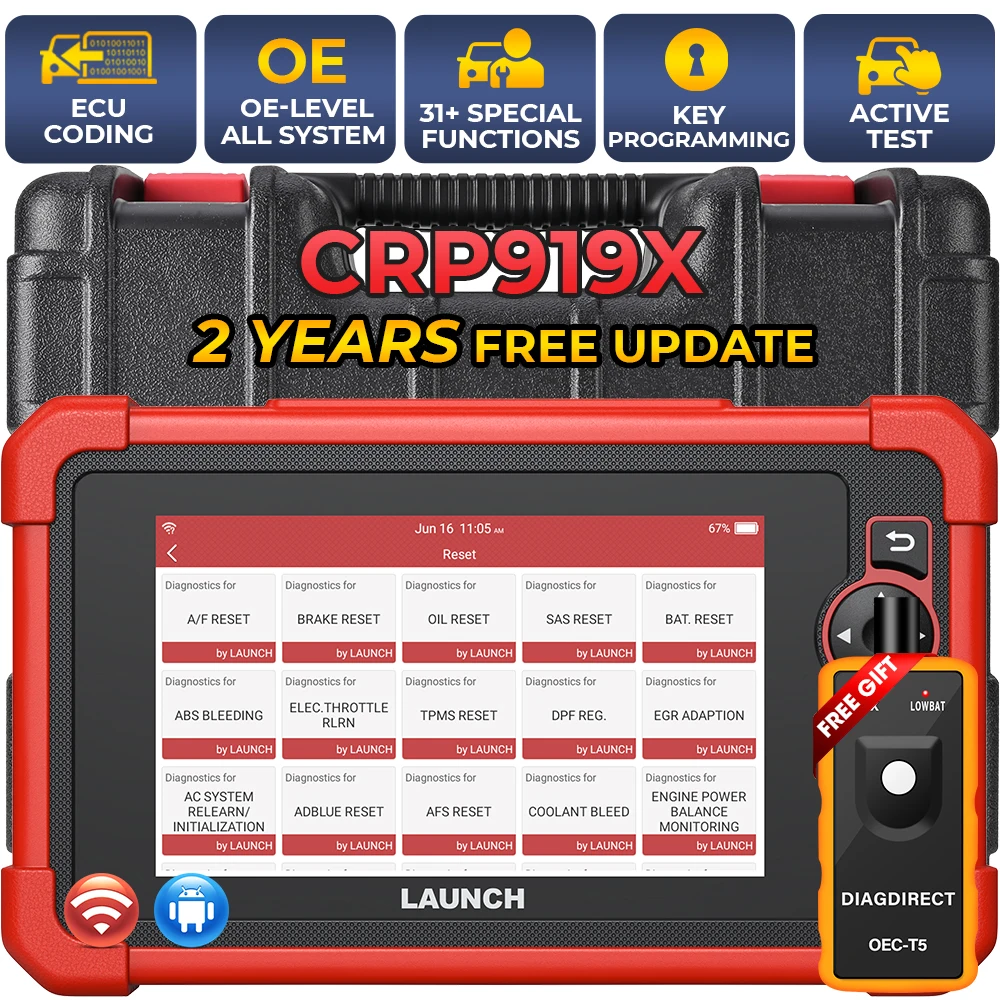 New LAUNCH X431 CRP919X OBD2 Scanner Professional Automotive Scanner Launch Diagnostic Tools ECU Coding obd Scan Tool