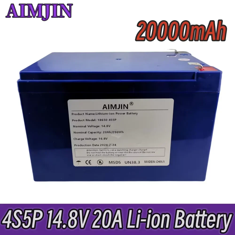 

18650 4S5P 14.8V 20Ah Lithium-ion Battery Pack Built-in BMS Suitable for 16.8V Equipment, High-power Inverter, Tourist Car Solar