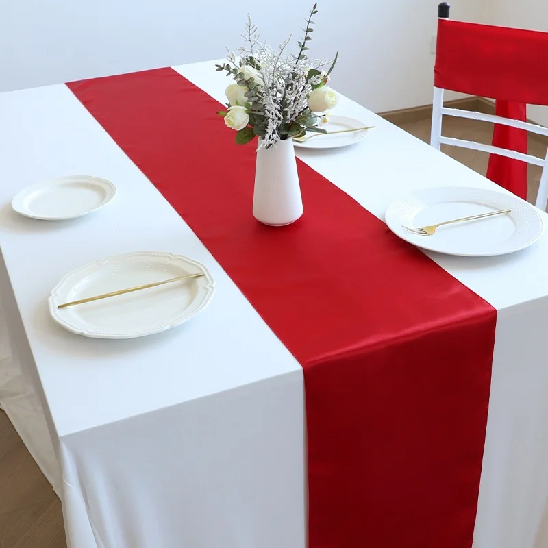

1pc Satin Table Runner Wedding Decoration For Modern Birthday Party Hotel Show Banquet Luxury Design Wholesale