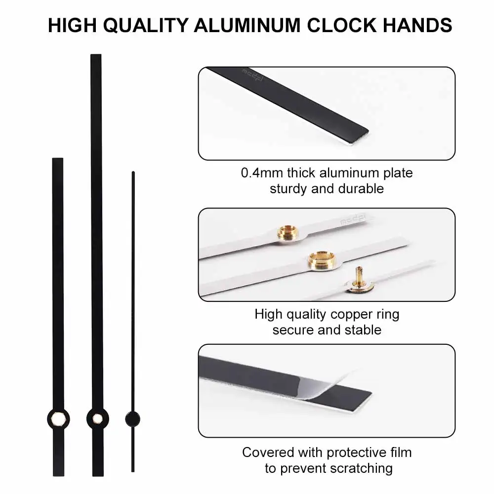 MCDFL Metal Wall Clock Hands for Watchmaker Spare Parts Watch Mechanism Tools for Clocks Art Mural Decorative Modern Living Room