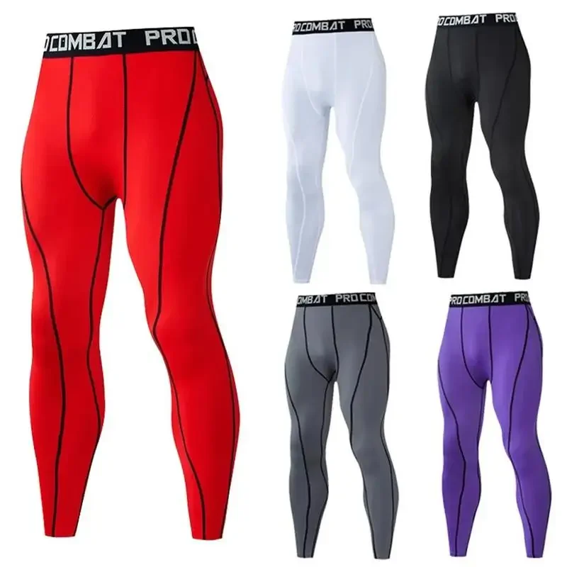 Mallas ajustadas de compresión para hombre, pantalones deportivos para correr, Fitness, trotar, pantalones de secado rápido, entrenamiento, pantalones de Yoga