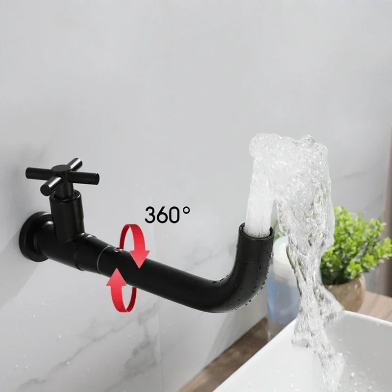 Kitchen Sink Faucet Wall Mount Basin Faucet Outdoor Garden Spout Mop Pool Tap Wash Faucet Single Cold Water Bathroom Accessories