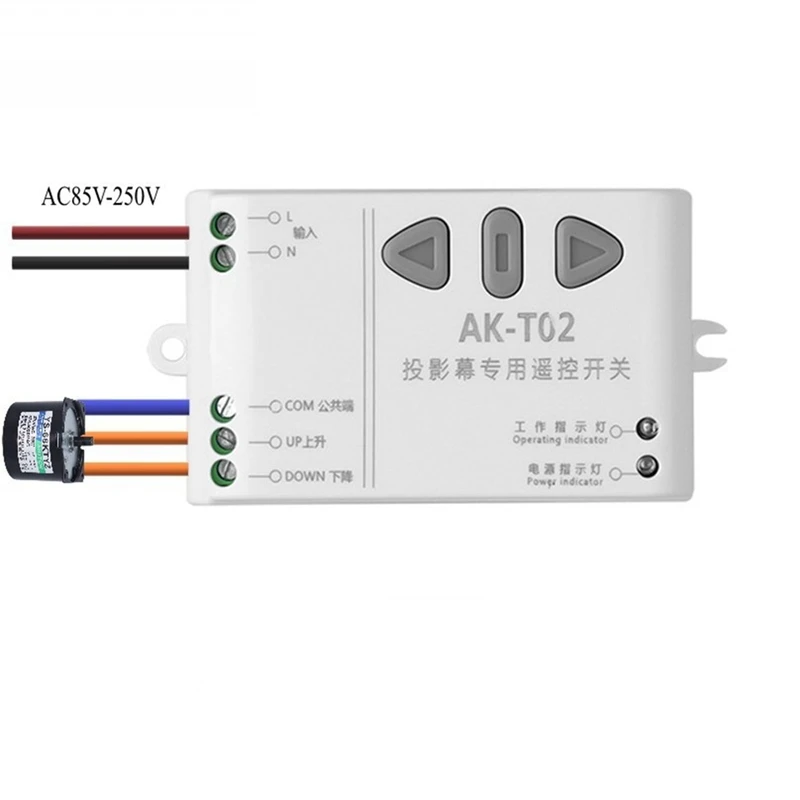 AC85-250V Motor Remote Switch Controller Projection Screen Motor ABS 433 UP Down Stop Forwards Reverse Stop