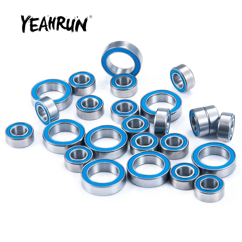 YEAHRUN 25Pcs Metal Wheel Hubs Axle Blue Sealed Bearing Kit for Redcat Everest Gen7 1/10 RC Racing Car Model Parts