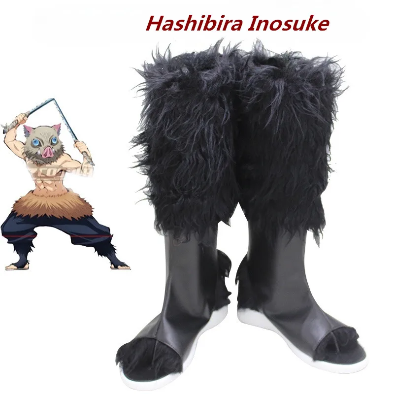 

Demon Slayer Kimetsu no Yaiba Hashibira Inosuke Косплей Костюм Обувь Сапоги ручной работы из искусственной кожи