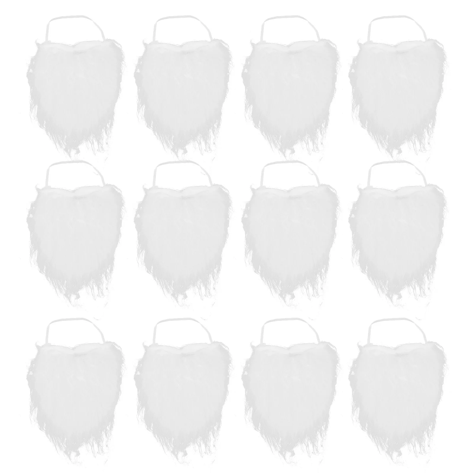 Faux moustache réaliste pour hommes, 12 pièces, accessoires de Costume blanc pour Halloween, fête de noël, Cosplay, magicien, père noël