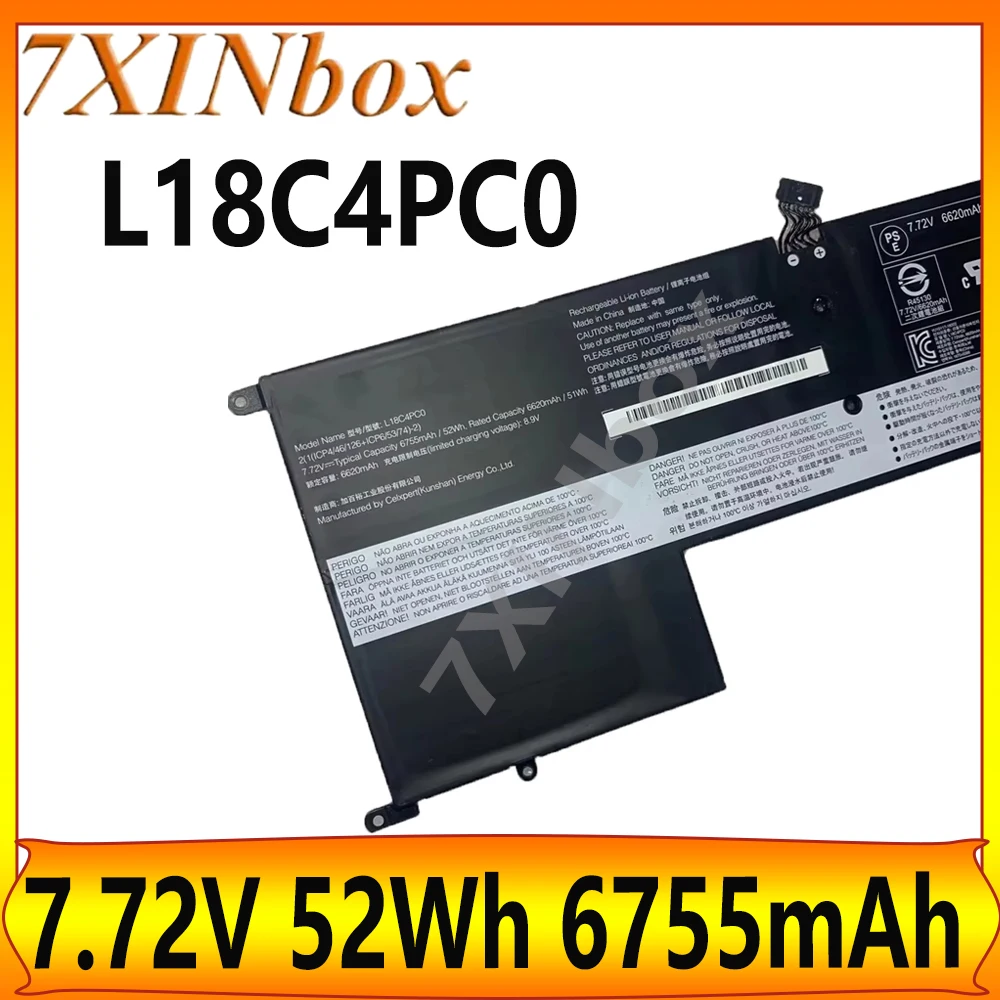 

7XINbox L18C4PC0 L18M4PC0 7,72 В 6755 мАч 52 Втч аккумулятор для ноутбука Lenovo Ideapad S940 S940-14IIL S940-14IWL серии