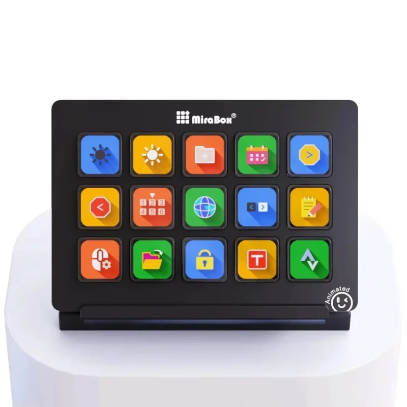 

Mirabox MBox293 V3 Streamdeck with Screen Console 15key Keypad, Customizable Macro Button Visualization Live Classic