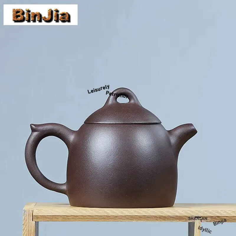 

330 мл классические фиолетовые глиняные чайники Исин ручной работы, горшок Цинь Квань, чайник из сырой руды и грязи, китайский чайный сервиз Цзыша, подарочные украшения