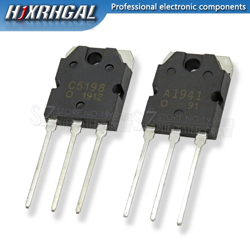 10PCS 5pairs 2SC5198 2SA1941 TO3P (5PCS A1941 + 5PCS C5198)  TO-3P Transistor original authentic HJXRHGAL