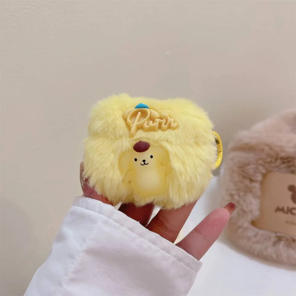 Наушники Аксессуары для AirPods Pro 2rd Симпатичные Мультяшные Sanrio ролевые Kuromi светящиеся наушники для Air Pods 1 2 3 мягкий плюшевый защитный чехол
