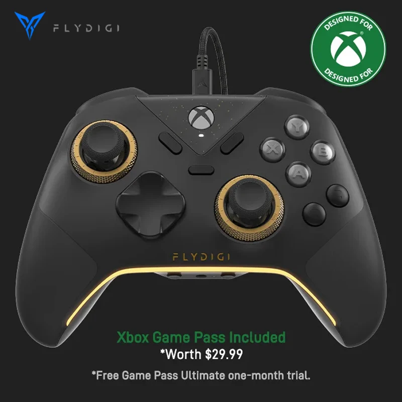 Игровой контроллер FLYDIGI VADER 5S с проводным подключением для Xbox и ПК, джойстик с датчиками Холла, RGB-подсветка, настраиваемая вибрация, усовершенствованный геймпад
