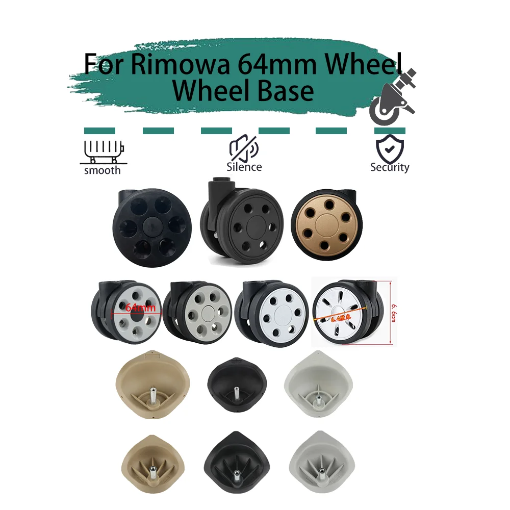 

Adapt To Rimowa Wheel Base 64mm Silent Wheel Universal Wheel Travel Suitcase Repair Travel Accessories Wheels Smooth Save Effort