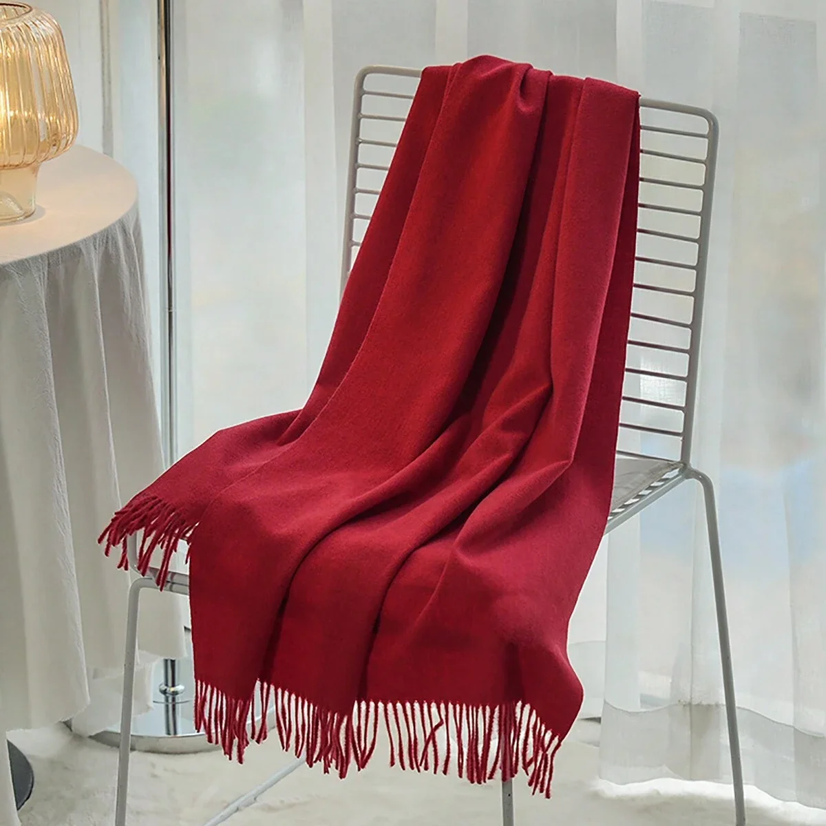 Women Winter Cashmere Scarf Shawls Thick Pashmina Solid Warm Wraps Fashion Luxury Long Lady Tassel high quality woman 2024