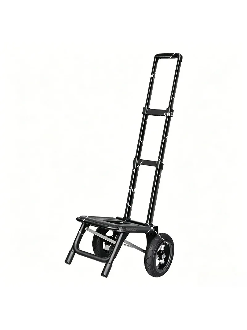 Folding Utility Cart for Grocery Shopping, Heavy Duty Handcart with Large Wheels, Portable Pull Cart for Outdoor Transport