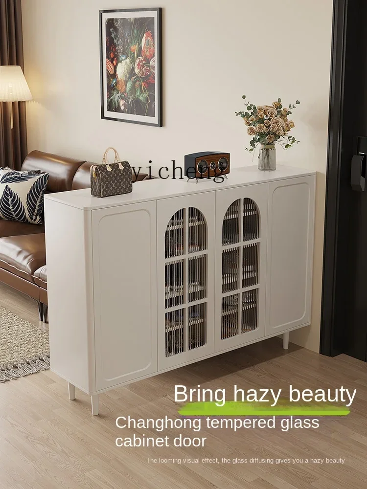 XL French Cream Style Shoe Cabinet Multi-Layer Large Capacity Narrow Entrance Cabinet