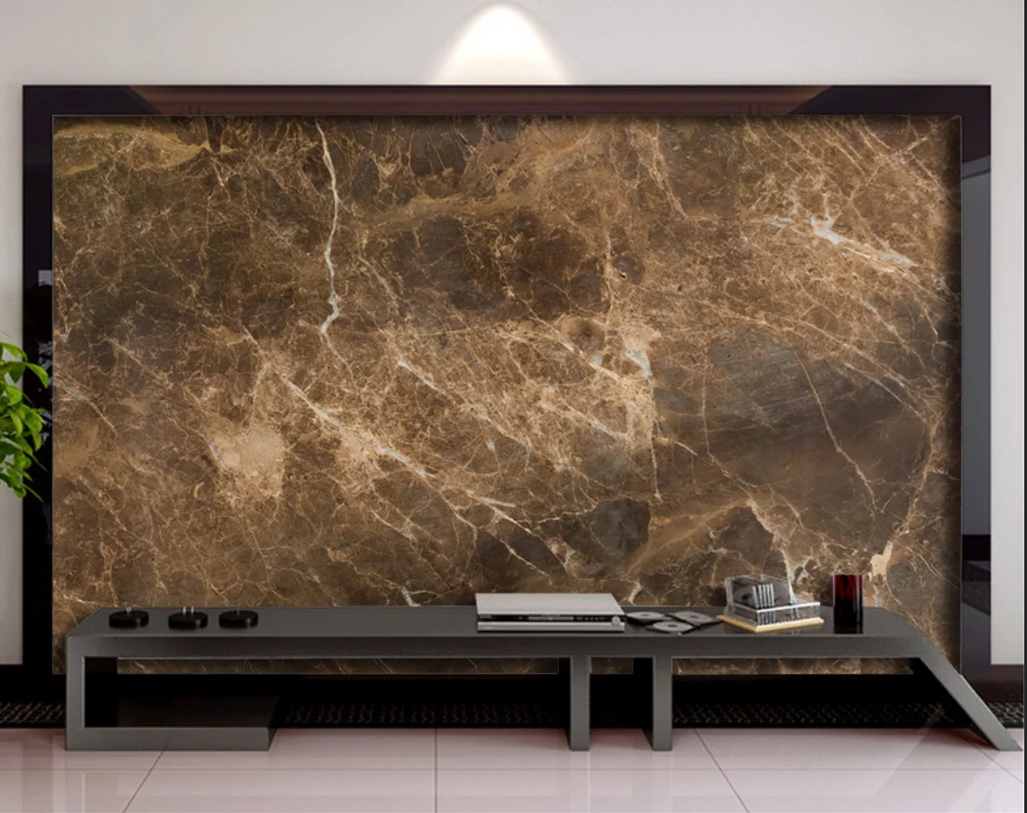 Customize any size of yellow white marble golden line hotel coffee shop background wall decoration 3d wallpaper Papier peint