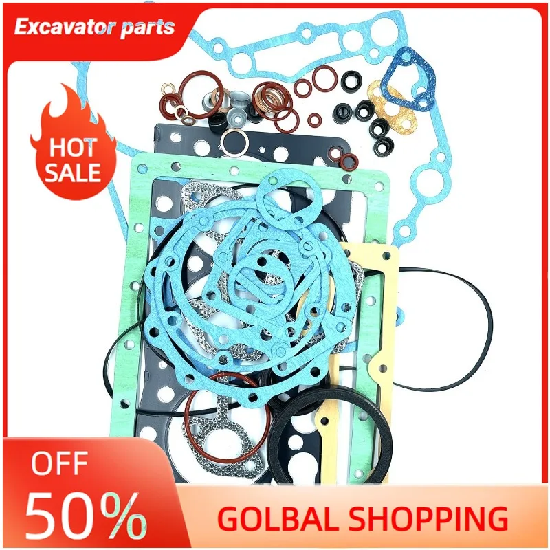 Geofrey 3D94 Kit Guarnizioni Completo Con Guarnizione Testata Per Komatsu 3D94-2 3D94-2A Motore PC40-3 Kit Guarnizioni Completo Per Escavatore Con Guarnizione Testata