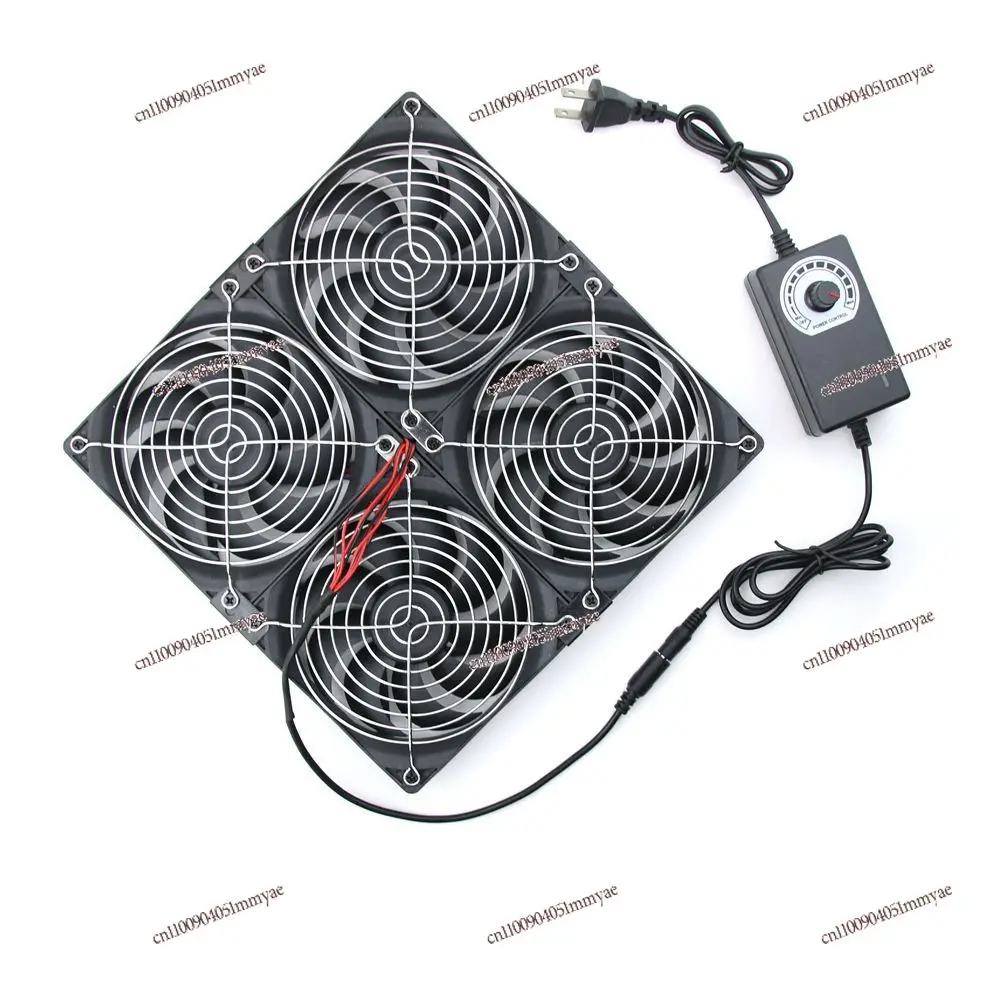 12Cm Speed Regulating Exhaust Fan Indoor Silent  Pet Box Succulent Plant Box Cooling and Heat Dissipation Square Ventilation Fan
