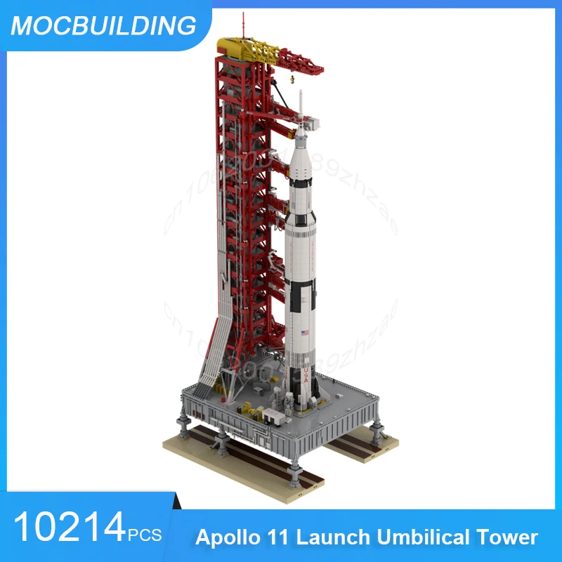 MOC Building Blocks Apollo 11 Launch Umbilical Tower & Crawler Transporter & Skylab Orbital Workshop Assemble Bricks Toys Gifts