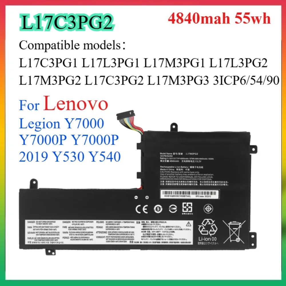

L17C3PG2 4840mah 55wh Laptop Battery for Lenovo Legion Y7000 Y7000P Y7000P 2019 Y530 Y540 Y530-15ICHY /Y530-15ICHY730