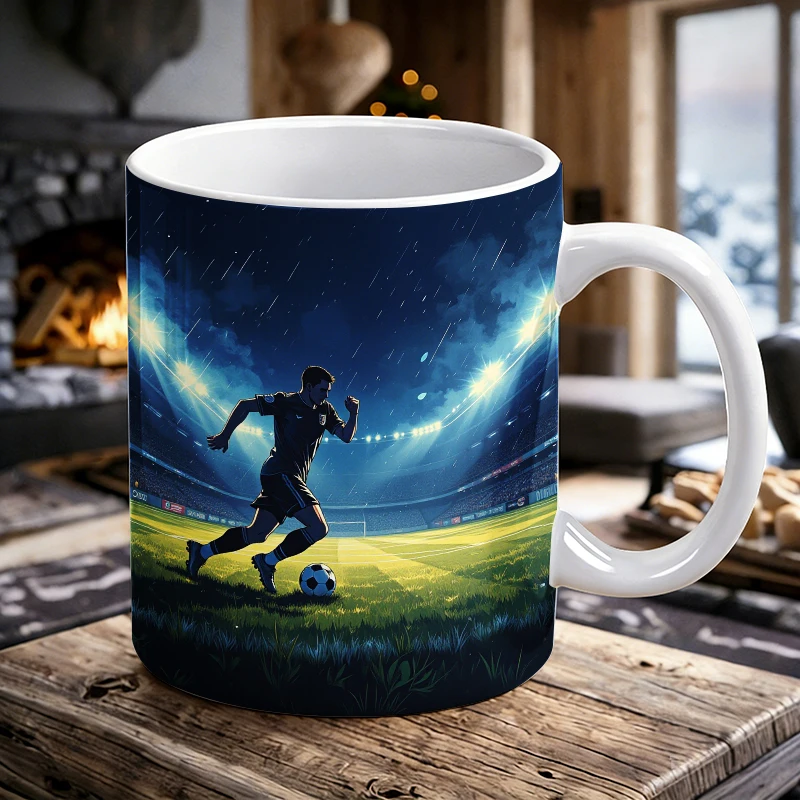 Night Lights A Soccer Player's Pursuit - Stadium Adventures Mug with a bottle opener function of 2026 Major Football Event