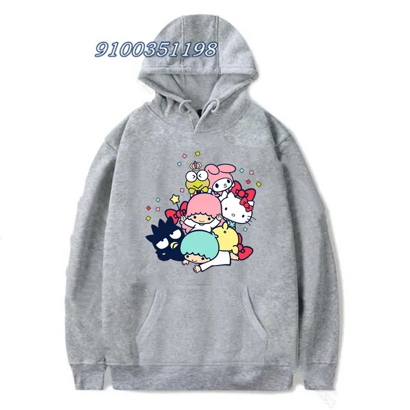 Kuromi -My Melody Cartoon Anime Pullover 2024 Fashion Cinnamoroll Hoodie Spring Women Oversized Sweatshirt Clothes